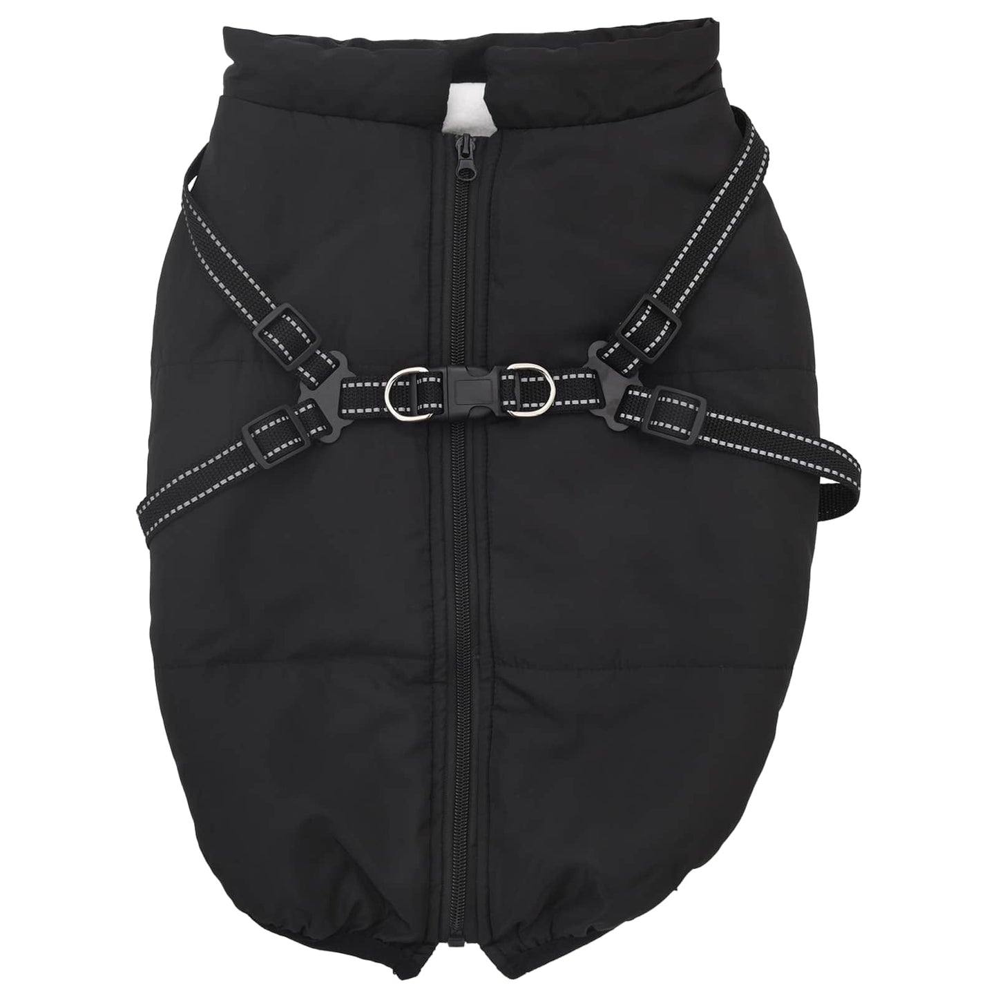 Vidaxl hondenjas met harnas zwart 4xl fleece en polyester