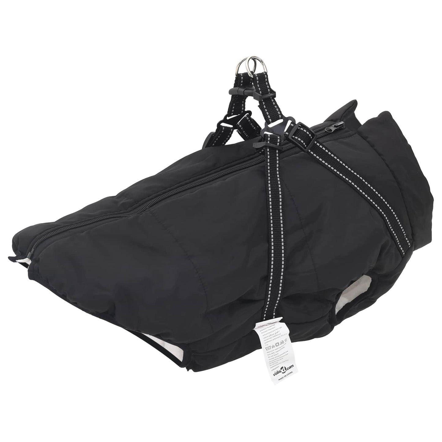 Vidaxl hondenjas met harnas zwart 5xl fleece en polyester