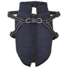 Vidaxl hondenjas met harnas marineblauw 2xl fleece en polyester