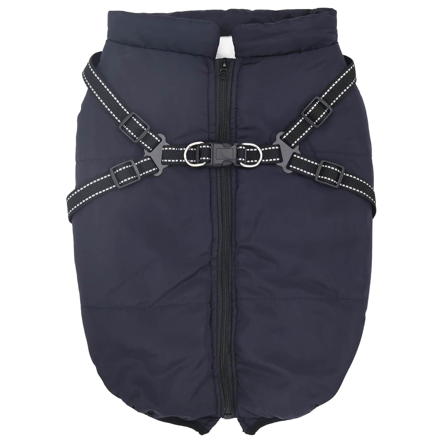 Vidaxl hondenjas met harnas marineblauw 5xl fleece en polyester