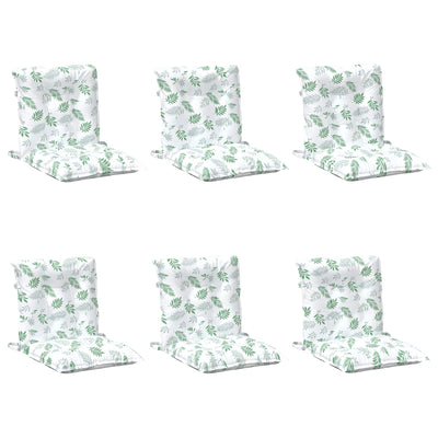 Vidaxl lowback stoelkussen blad 6 pcs wit 100 x 50 x 7 cm oxford