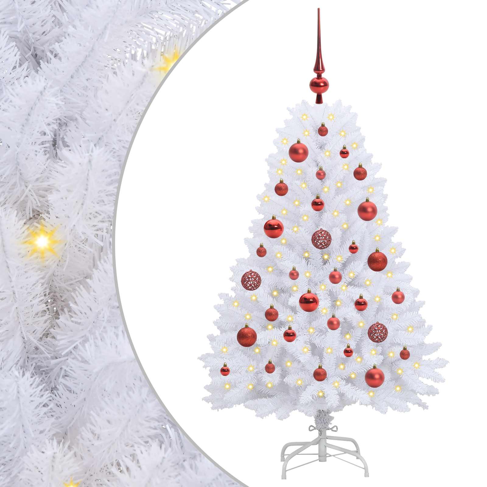 Vidaxl kunstmatige inklapbare kerstboom wit 120 cm pvc en staal