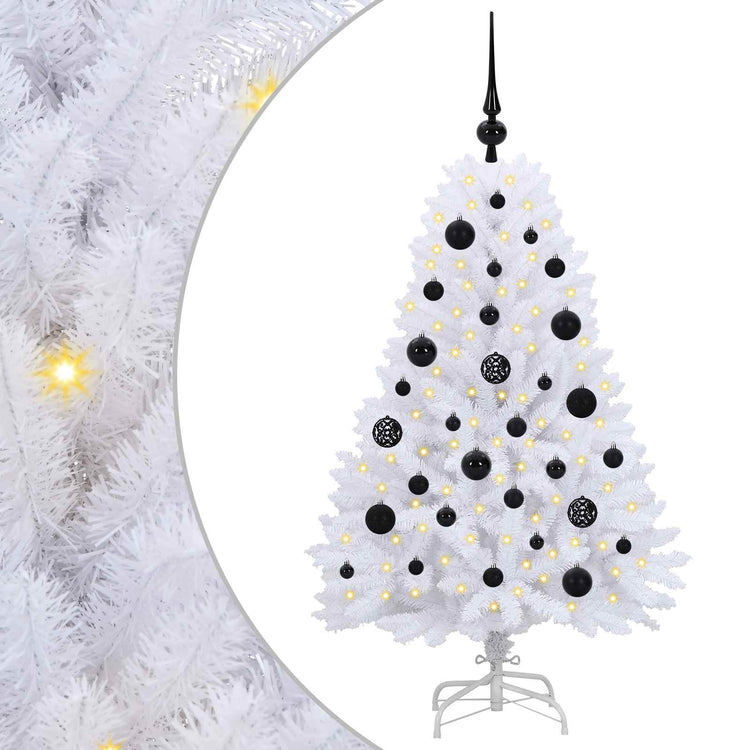 Vidaxl kunstmatige inklapbare kerstboom wit 120 cm pvc en staal
