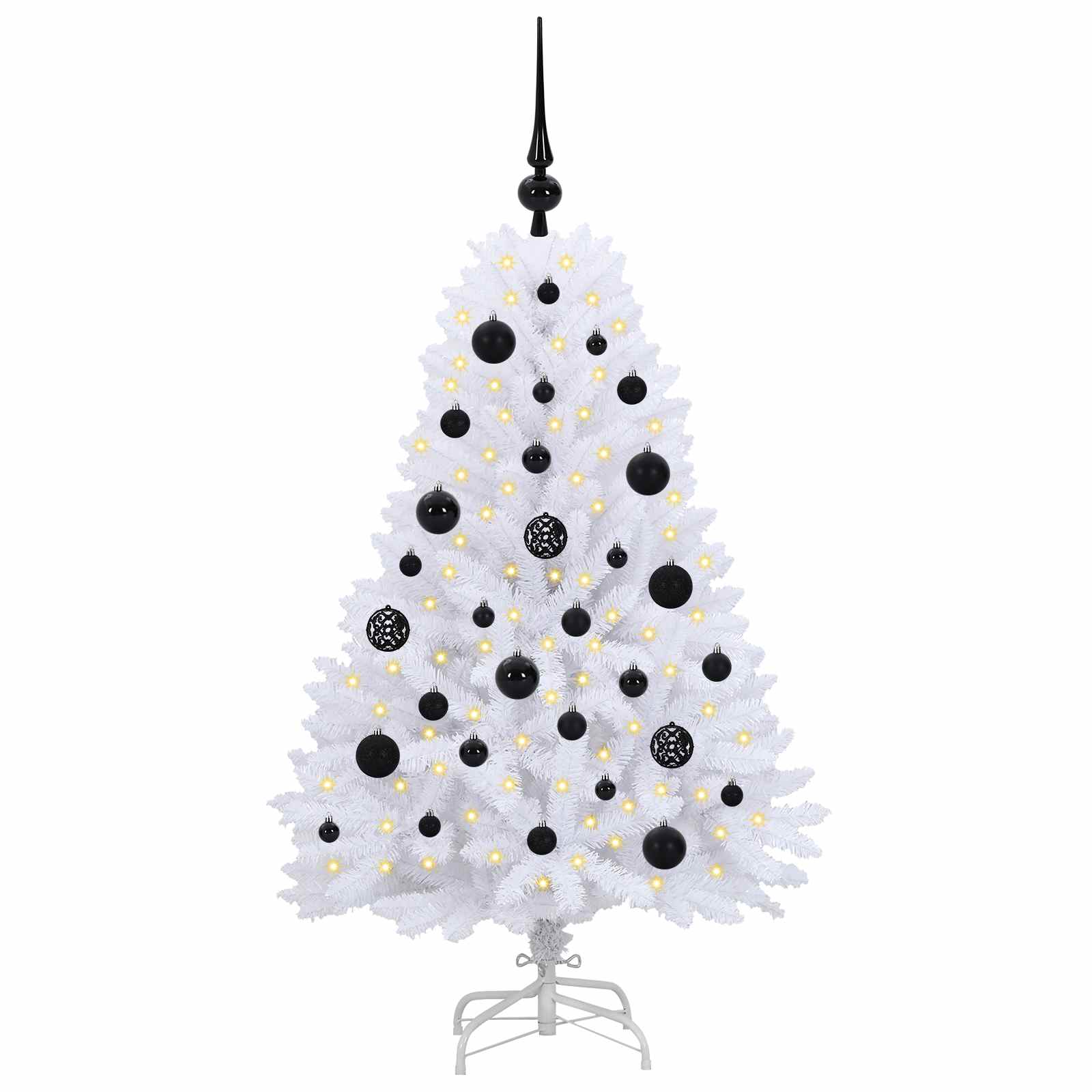 Vidaxl kunstmatige inklapbare kerstboom wit 120 cm pvc en staal