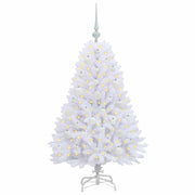 Vidaxl kunstmatige inklapbare kerstboom wit 120 cm pvc en staal - afbeelding 3