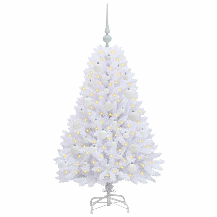 Vidaxl kunstmatige inklapbare kerstboom wit 120 cm pvc en staal