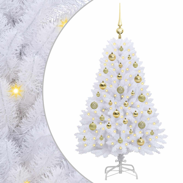 Vidaxl kunstmatige inklapbare kerstboom wit 120 cm pvc en staal