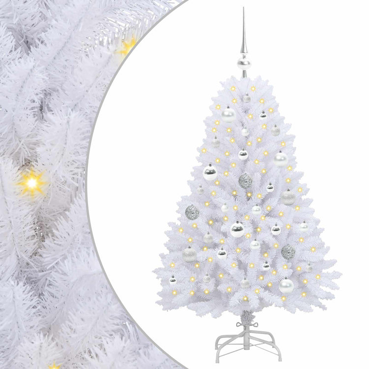 Vidaxl kunstmatige inklapbare kerstboom wit 120 cm pvc en staal