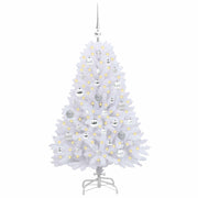 Vidaxl kunstmatige inklapbare kerstboom wit 120 cm pvc en staal - afbeelding 3