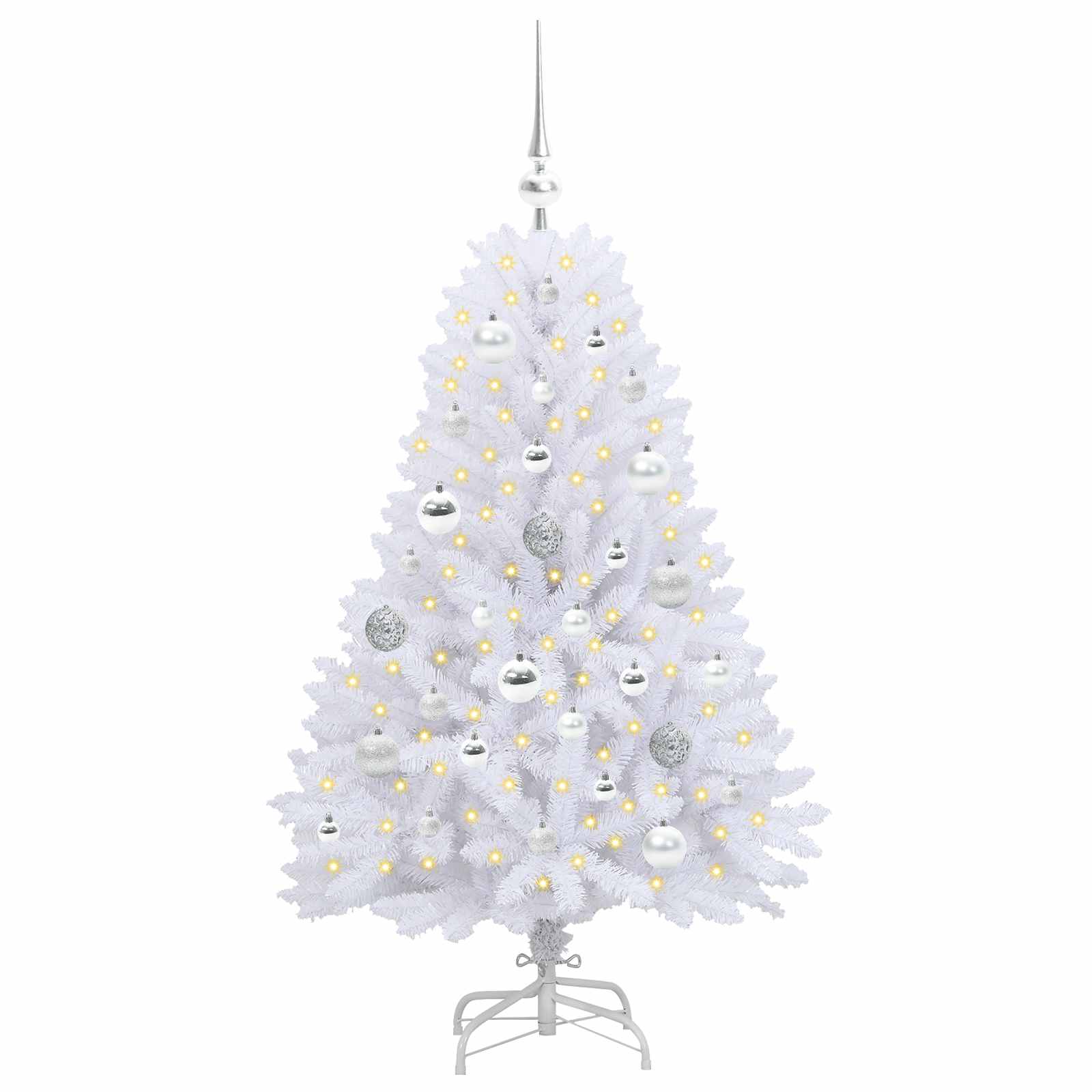 Vidaxl kunstmatige inklapbare kerstboom wit 120 cm pvc en staal