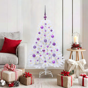 Vidaxl kunstmatige inklapbare kerstboom wit 120 cm pvc en staal - afbeelding 1