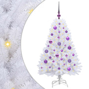 Vidaxl kunstmatige inklapbare kerstboom wit 120 cm pvc en staal - afbeelding 2
