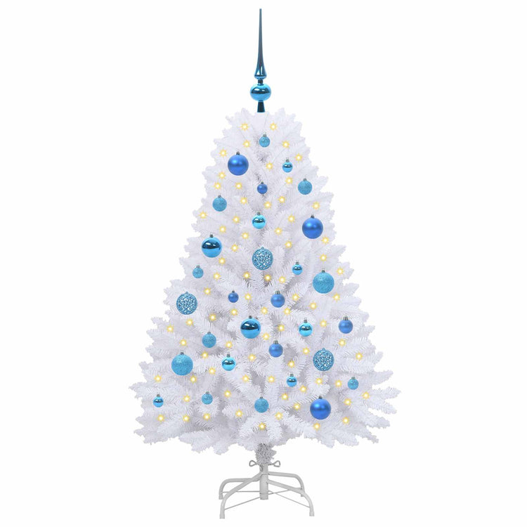 Vidaxl kunstmatige inklapbare kerstboom wit 120 cm pvc en staal