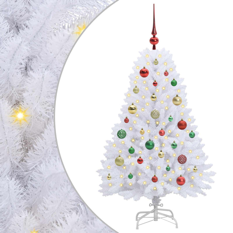 Vidaxl kunstmatige inklapbare kerstboom wit 120 cm pvc en staal