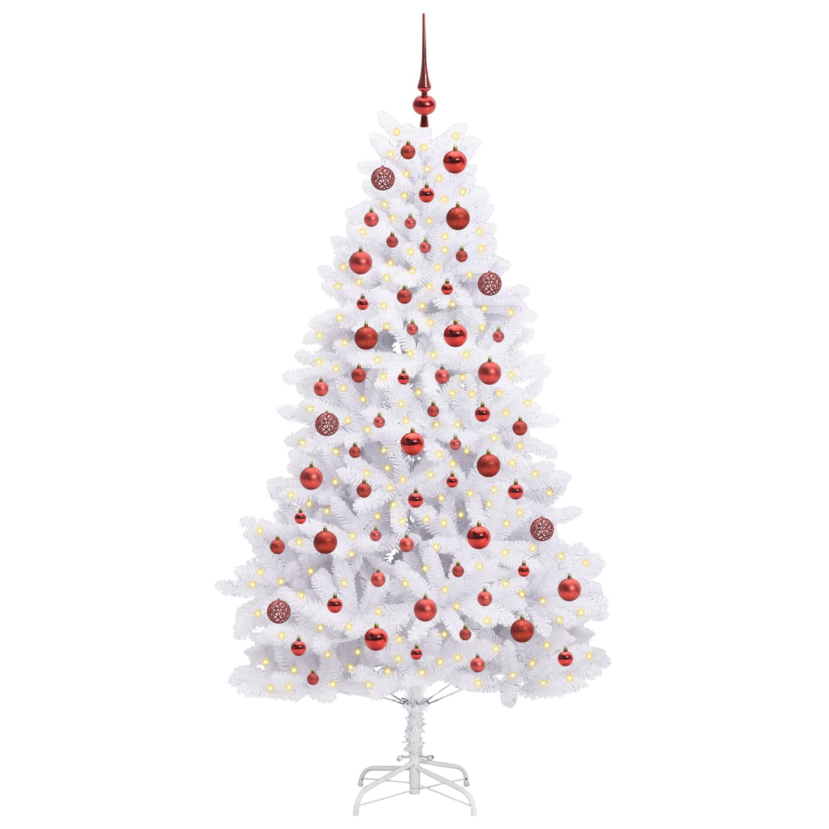 Vidaxl kunstmatige inklapbare kerstboom wit 180 cm pvc en staal