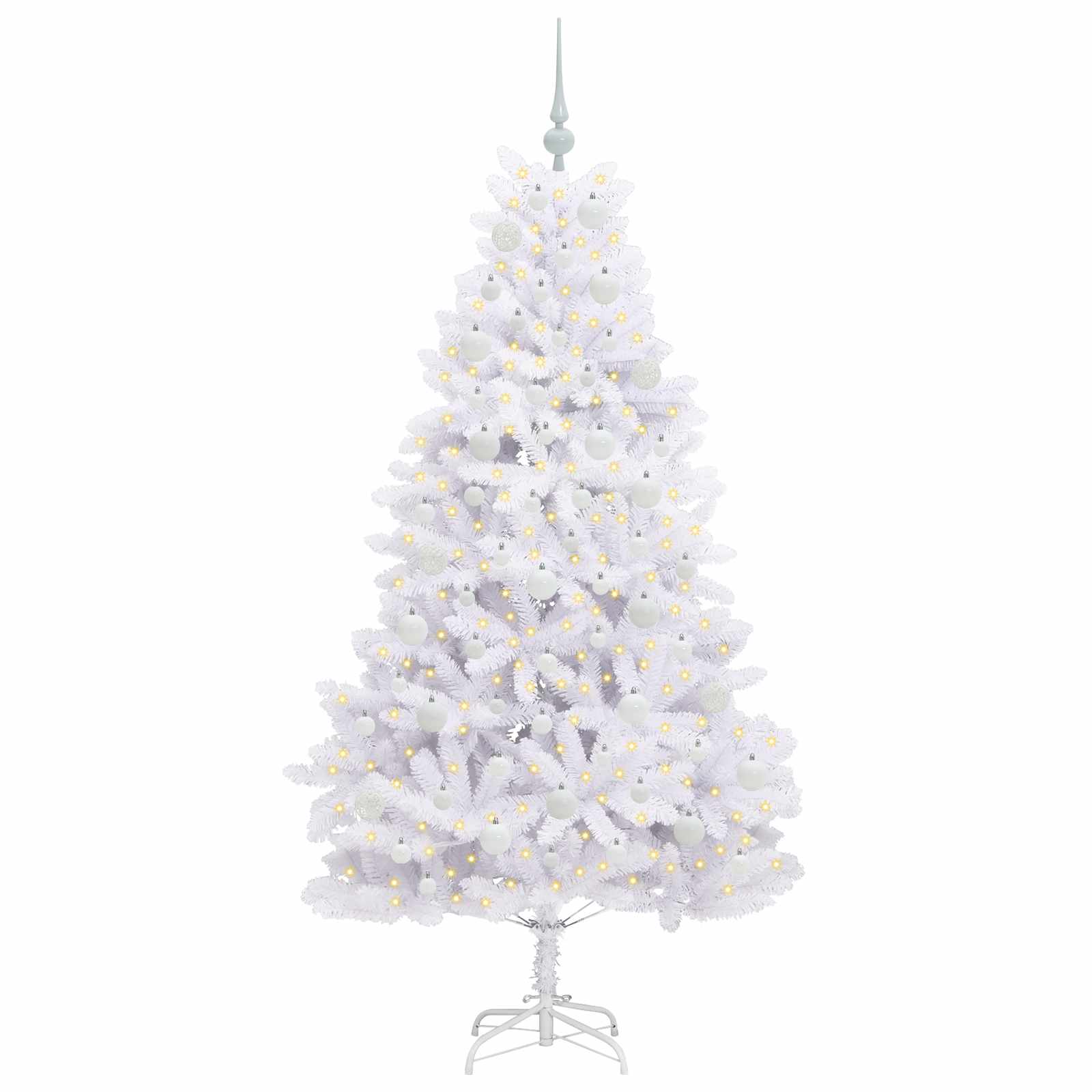 Vidaxl kunstmatige inklapbare kerstboom wit 180 cm pvc en staal