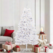 Vidaxl kunstmatige inklapbare kerstboom wit 180 cm pvc en staal - afbeelding 1