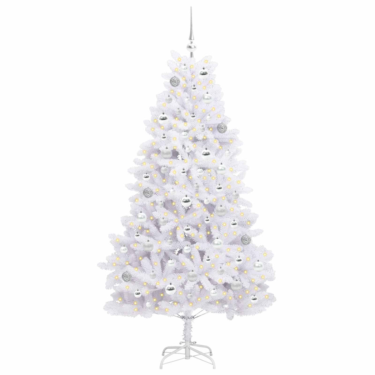 Vidaxl kunstmatige inklapbare kerstboom wit 180 cm pvc en staal