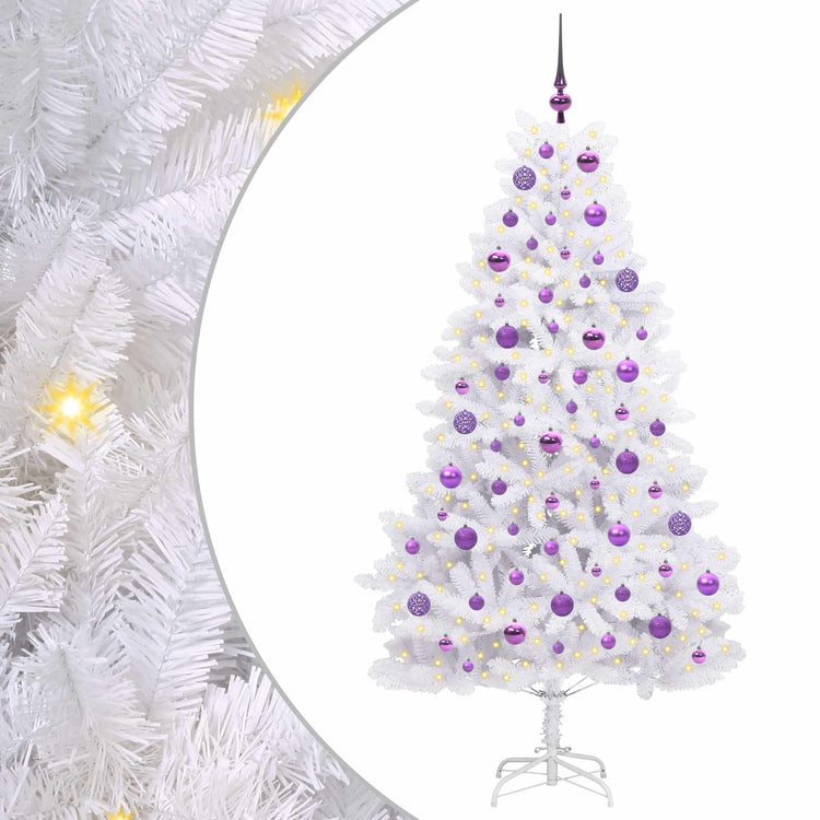 Vidaxl kunstmatige inklapbare kerstboom wit 180 cm pvc en staal
