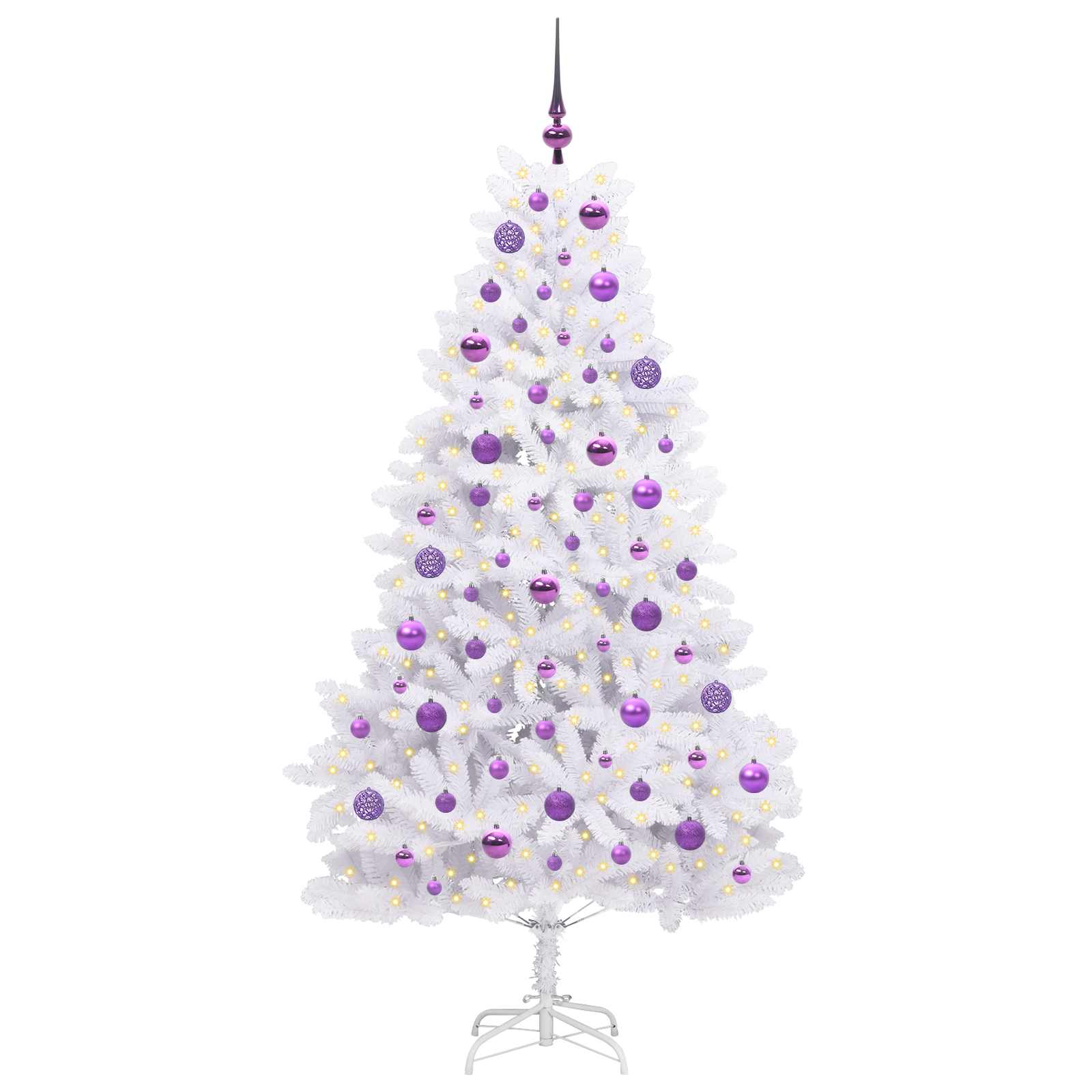 Vidaxl kunstmatige inklapbare kerstboom wit 180 cm pvc en staal