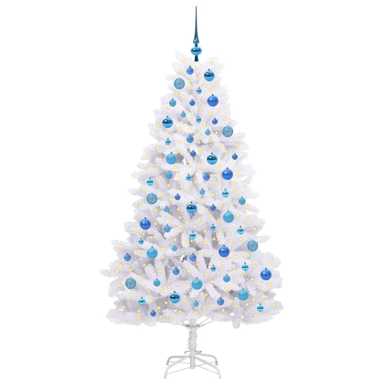Vidaxl kunstmatige inklapbare kerstboom wit 180 cm pvc en staal