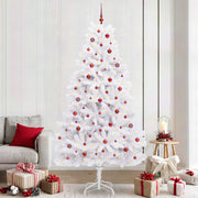 Vidaxl kunstmatige inklapbare kerstboom wit 240 cm pvc en staal - afbeelding 1