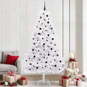 Vidaxl kunstmatige inklapbare kerstboom wit 240 cm pvc en staal - afbeelding 1