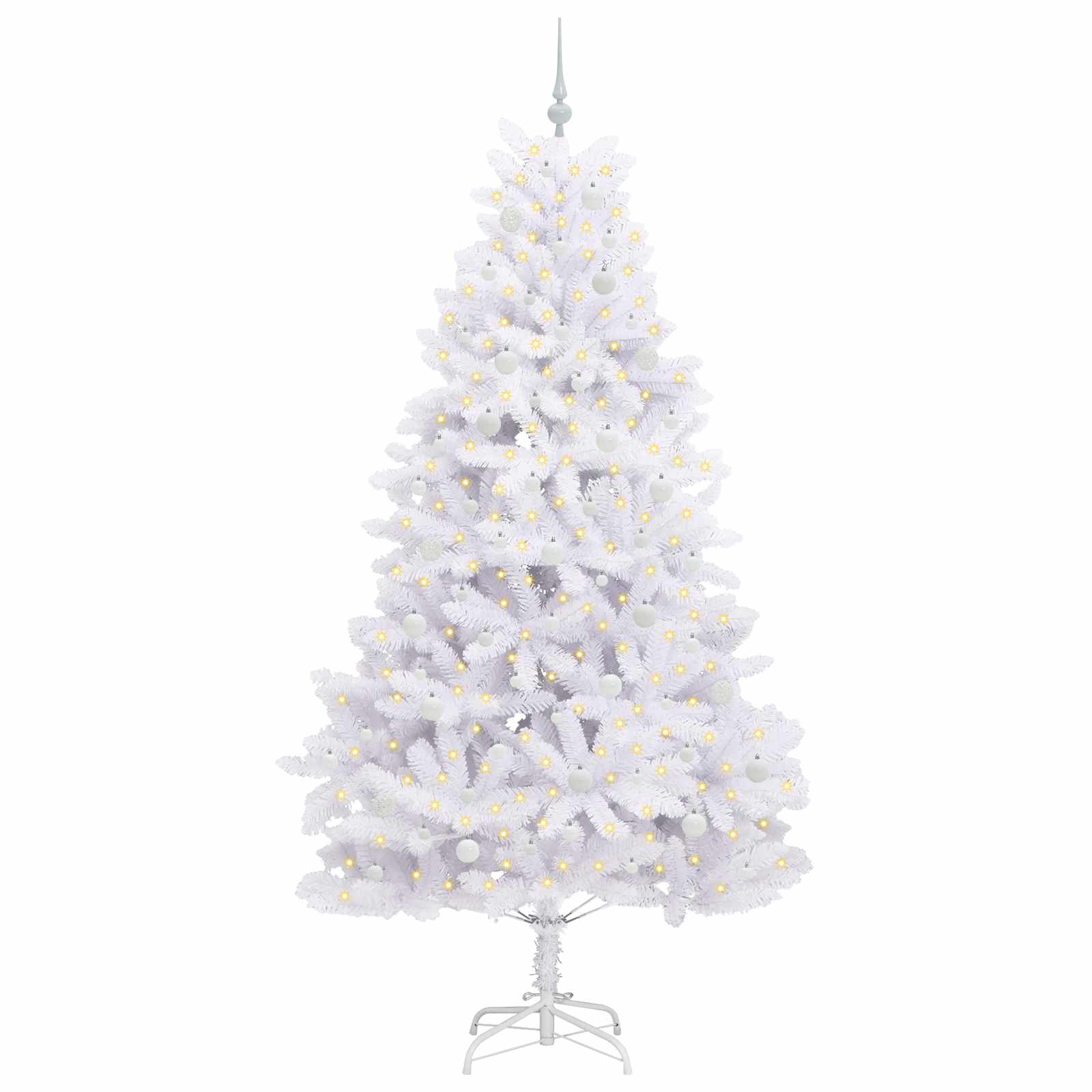 Vidaxl kunstmatige inklapbare kerstboom wit 240 cm pvc en staal