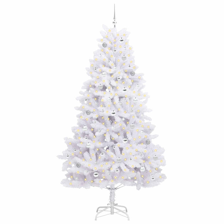Vidaxl kunstmatige inklapbare kerstboom wit 240 cm pvc en staal