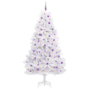 Vidaxl kunstmatige inklapbare kerstboom wit 240 cm pvc en staal - afbeelding 3