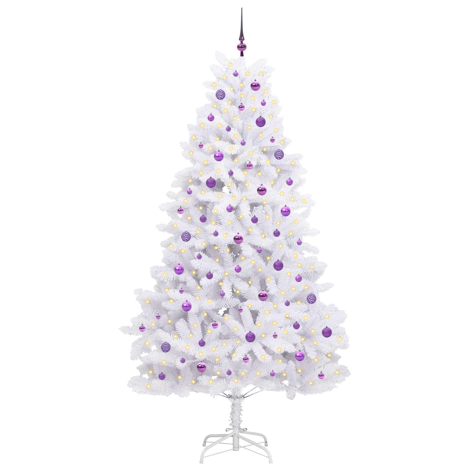 Vidaxl kunstmatige inklapbare kerstboom wit 240 cm pvc en staal