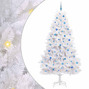 Vidaxl kunstmatige inklapbare kerstboom wit 240 cm pvc en staal - afbeelding 2
