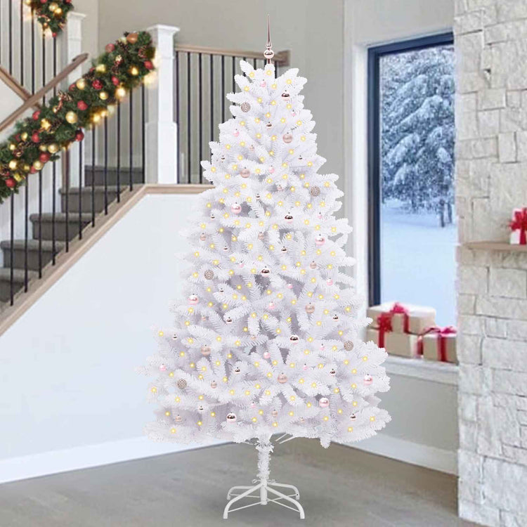 Vidaxl kunstmatige inklapbare kerstboom wit 270 cm pvc en staal