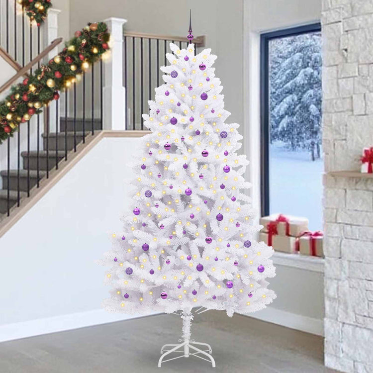 Vidaxl kunstmatige inklapbare kerstboom wit 270 cm pvc en staal