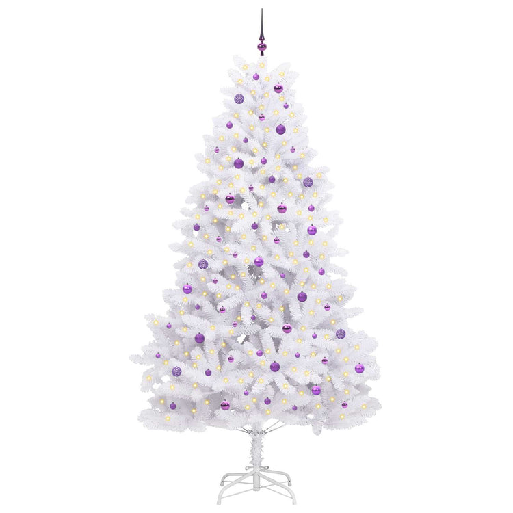 Vidaxl kunstmatige inklapbare kerstboom wit 270 cm pvc en staal