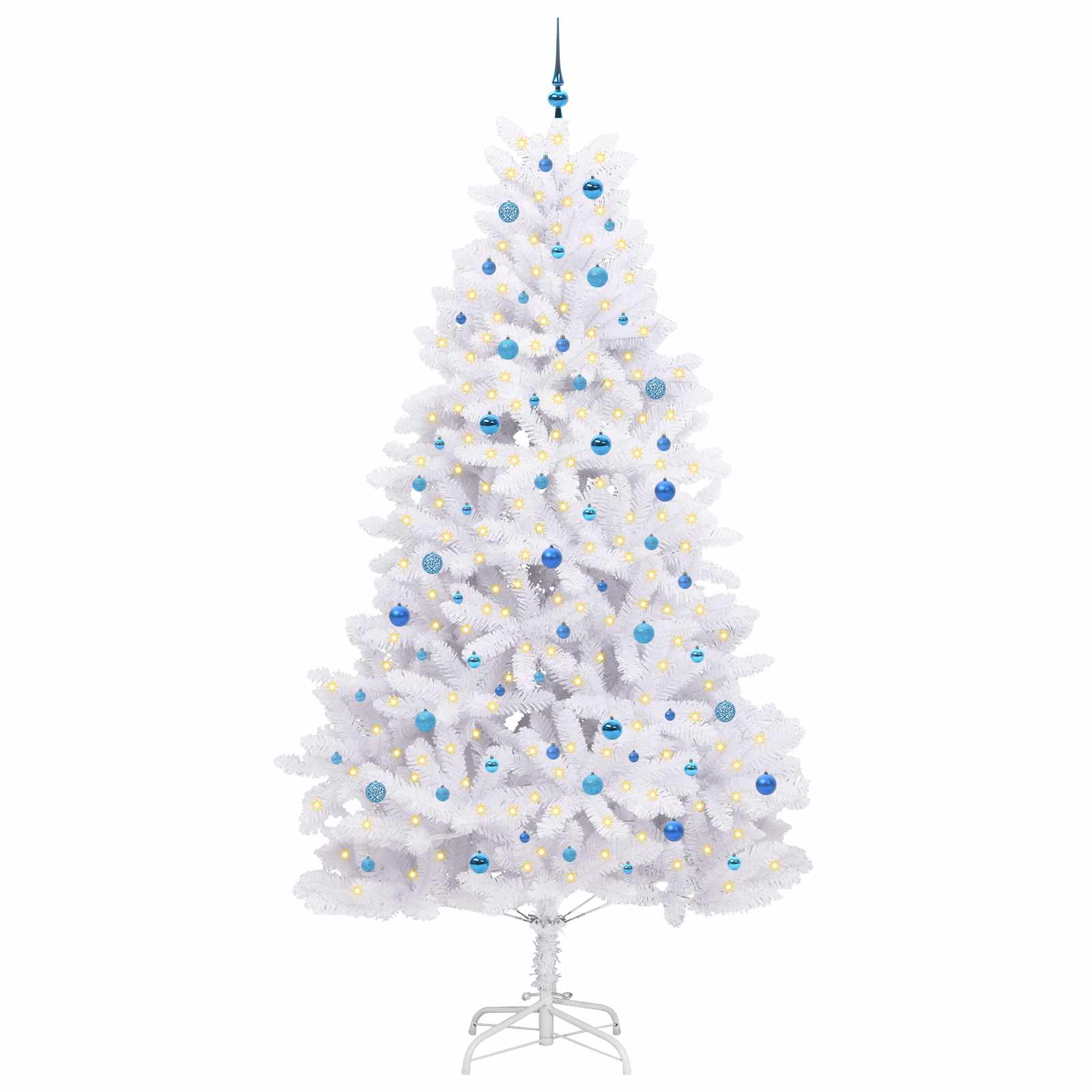 Vidaxl kunstmatige inklapbare kerstboom wit 270 cm pvc en staal