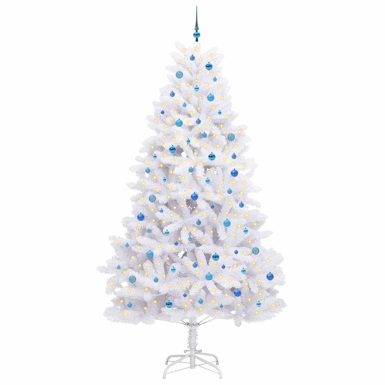 Vidaxl kunstmatige inklapbare kerstboom wit 270 cm pvc en staal