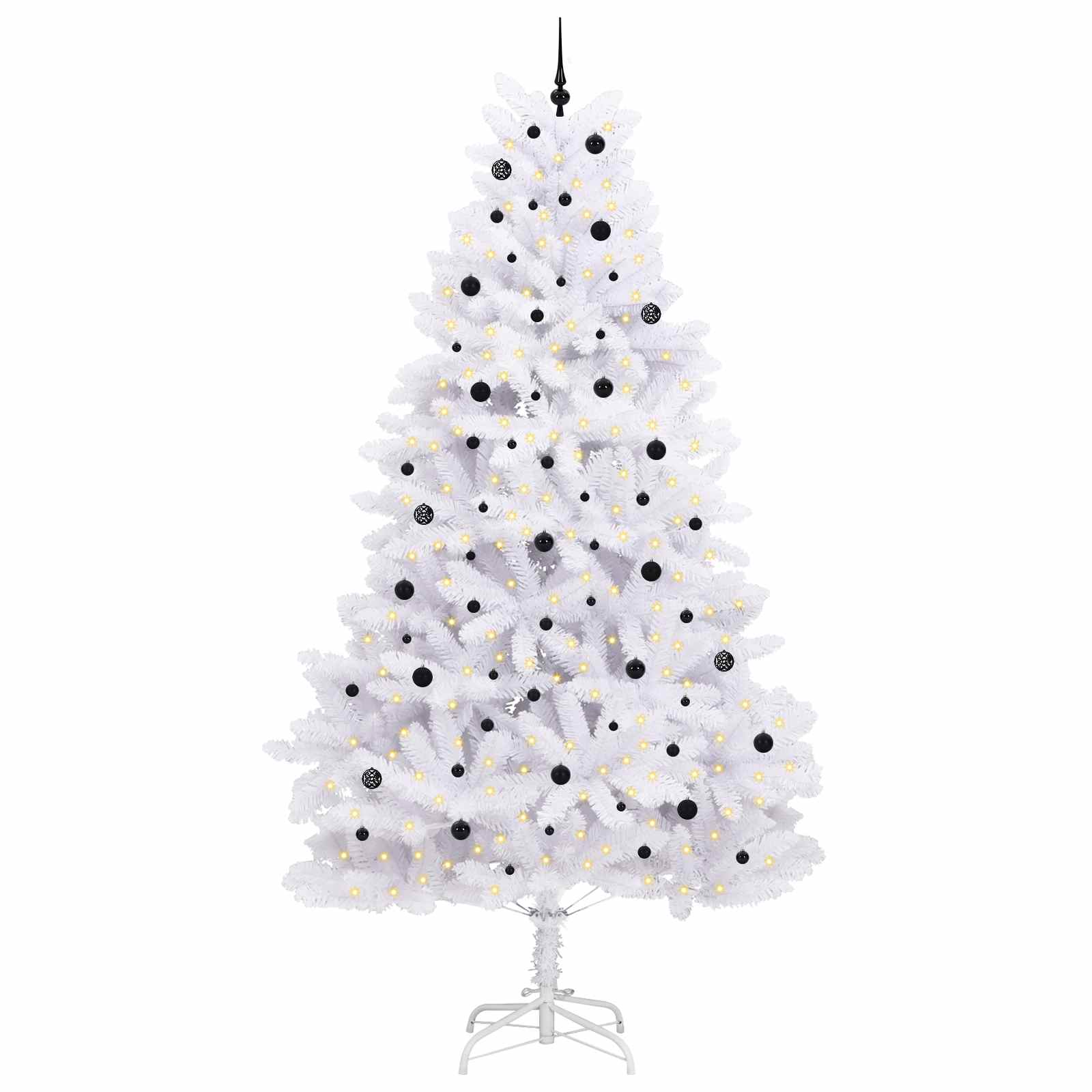 Vidaxl kunstmatige inklapbare kerstboom wit 300 cm pvc en staal