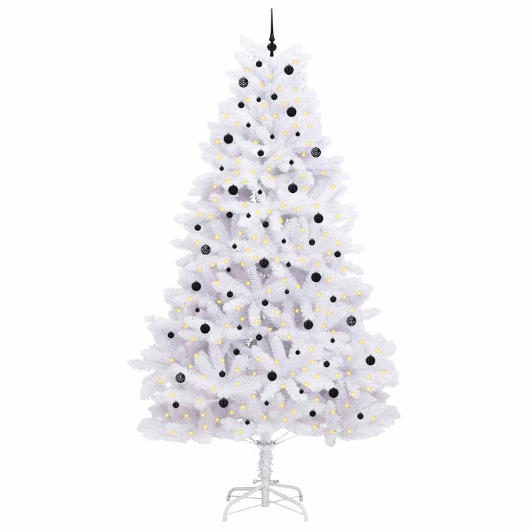 Vidaxl kunstmatige inklapbare kerstboom wit 300 cm pvc en staal