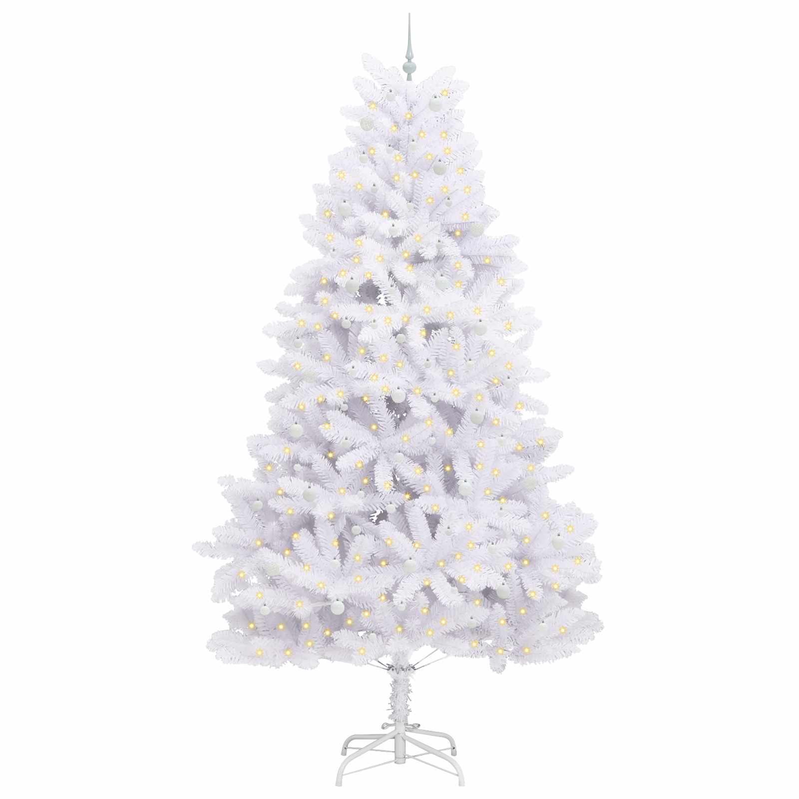 Vidaxl kunstmatige inklapbare kerstboom wit 300 cm pvc en staal