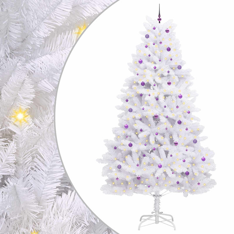 Vidaxl kunstmatige inklapbare kerstboom wit 300 cm pvc en staal