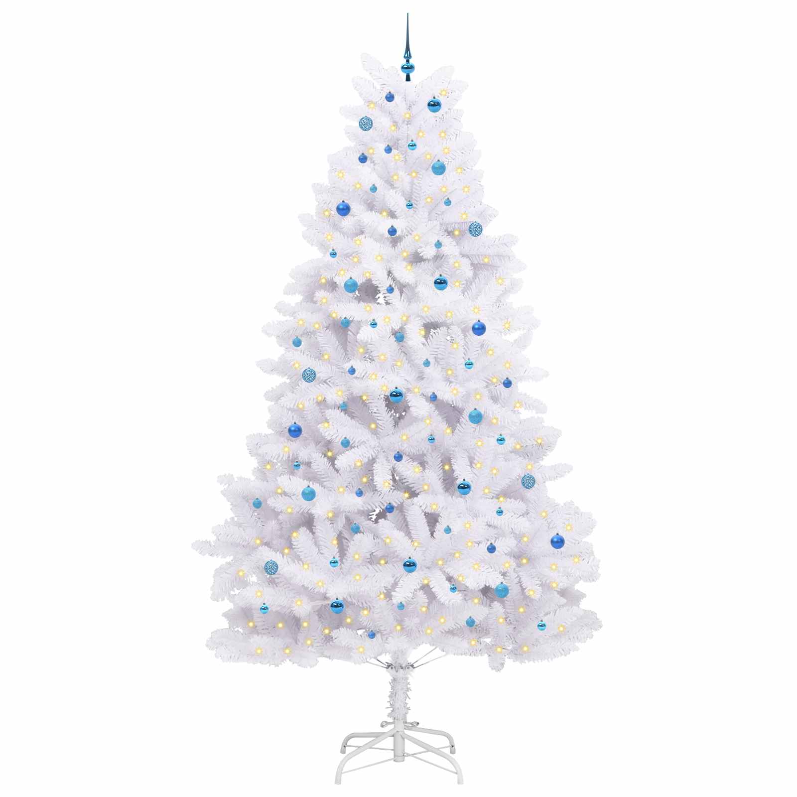 Vidaxl kunstmatige inklapbare kerstboom wit 300 cm pvc en staal