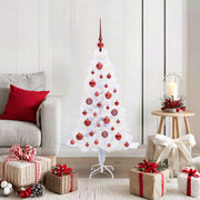 Vidaxl kunstkerstboom met 150 led wit 120 cm pvc en staal - afbeelding 1