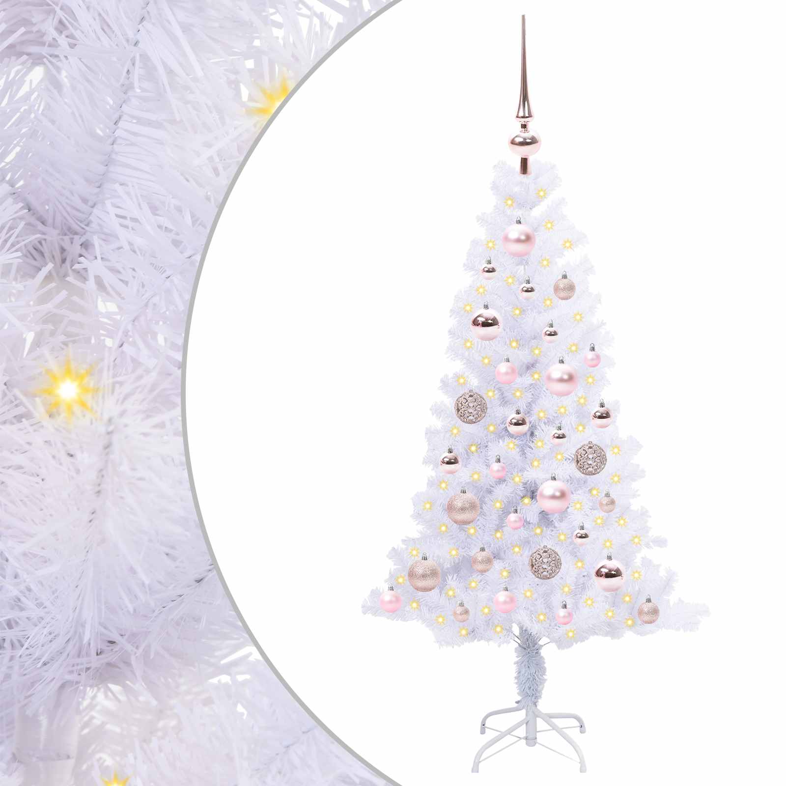 Vidaxl kunstkerstboom met 150 led wit 120 cm pvc en staal