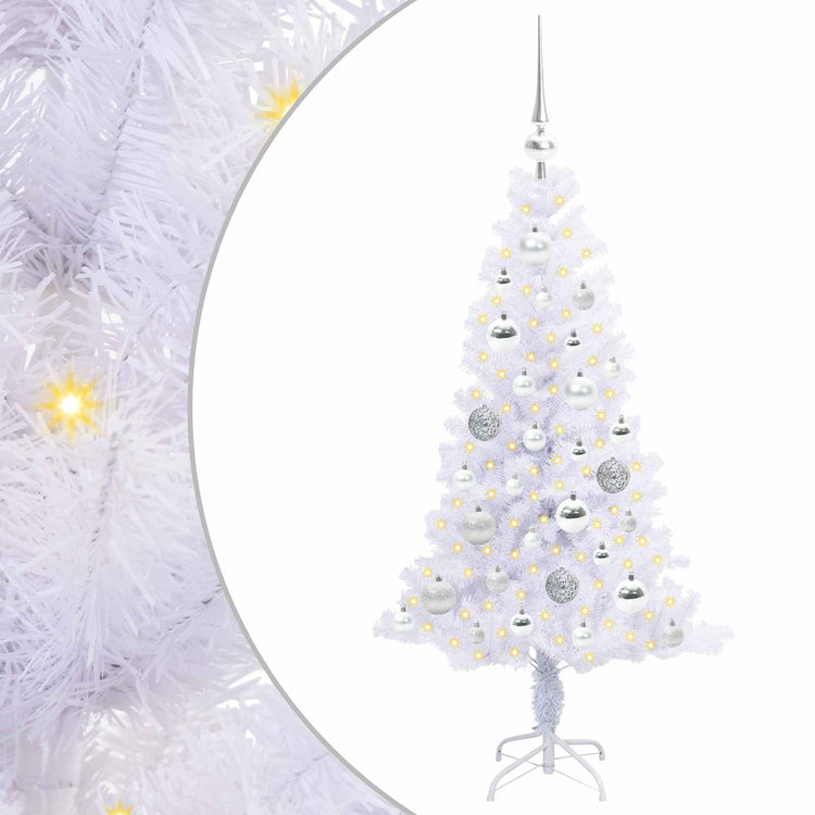 Vidaxl kunstkerstboom met 150 led wit 120 cm pvc en staal