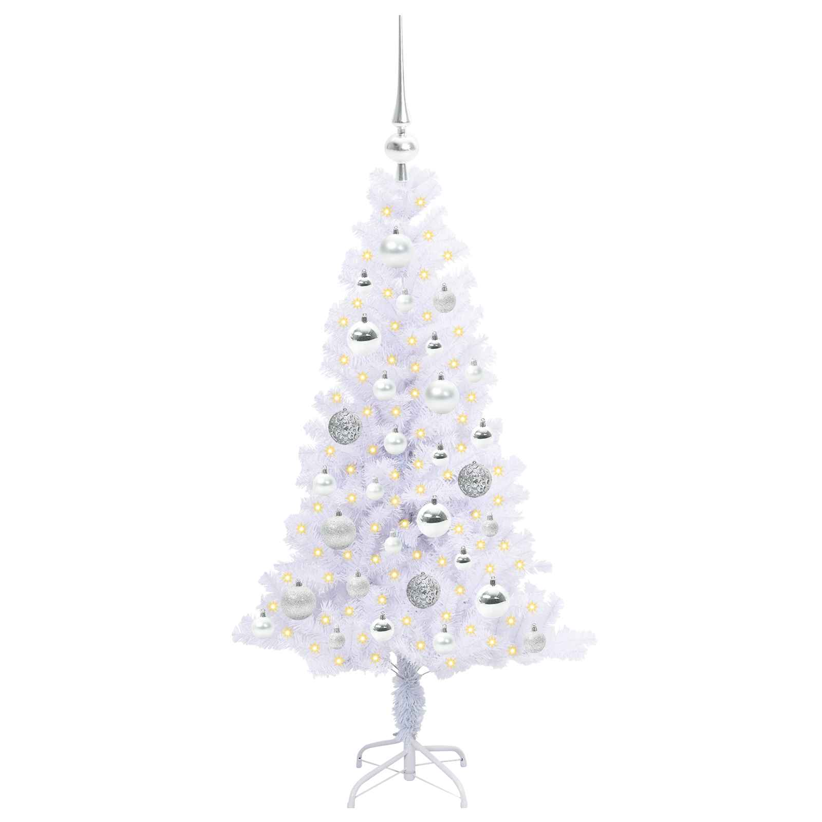 Vidaxl kunstkerstboom met 150 led wit 120 cm pvc en staal