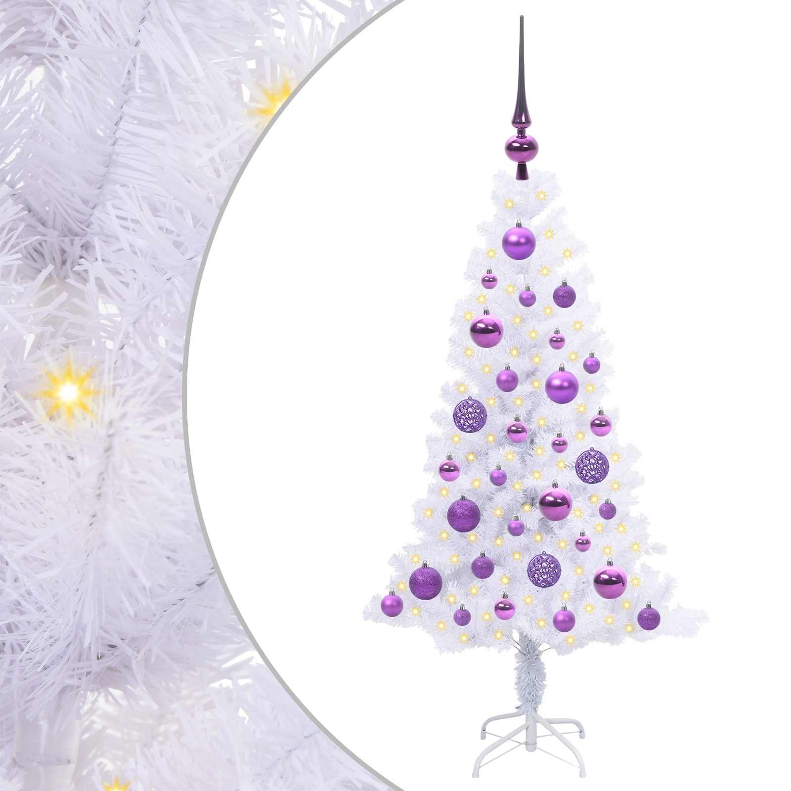 Vidaxl kunstkerstboom met 150 led wit 120 cm pvc en staal