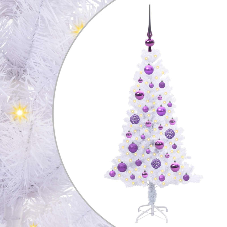 Vidaxl kunstkerstboom met 150 led wit 120 cm pvc en staal