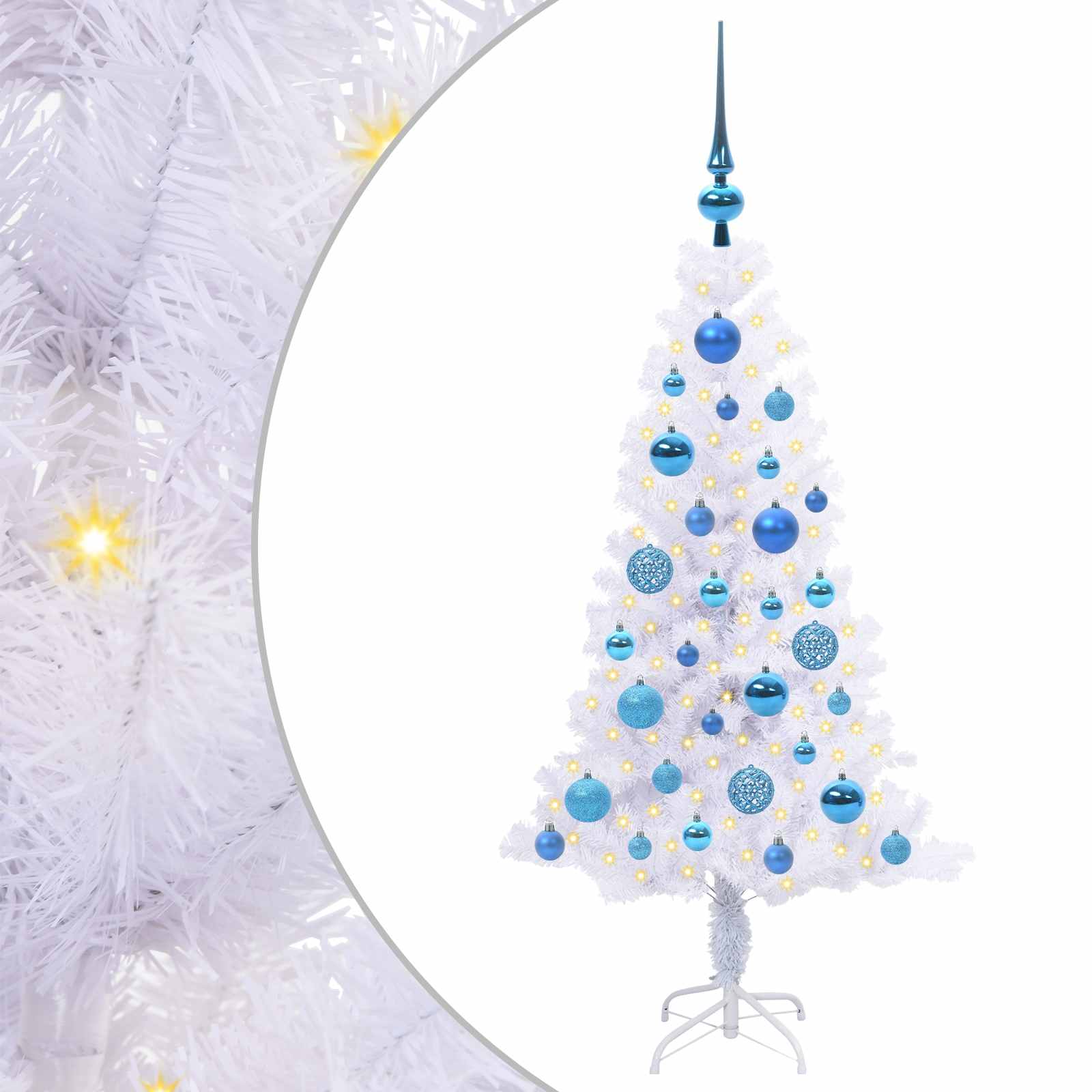 Vidaxl kunstkerstboom met 150 led wit 120 cm pvc en staal