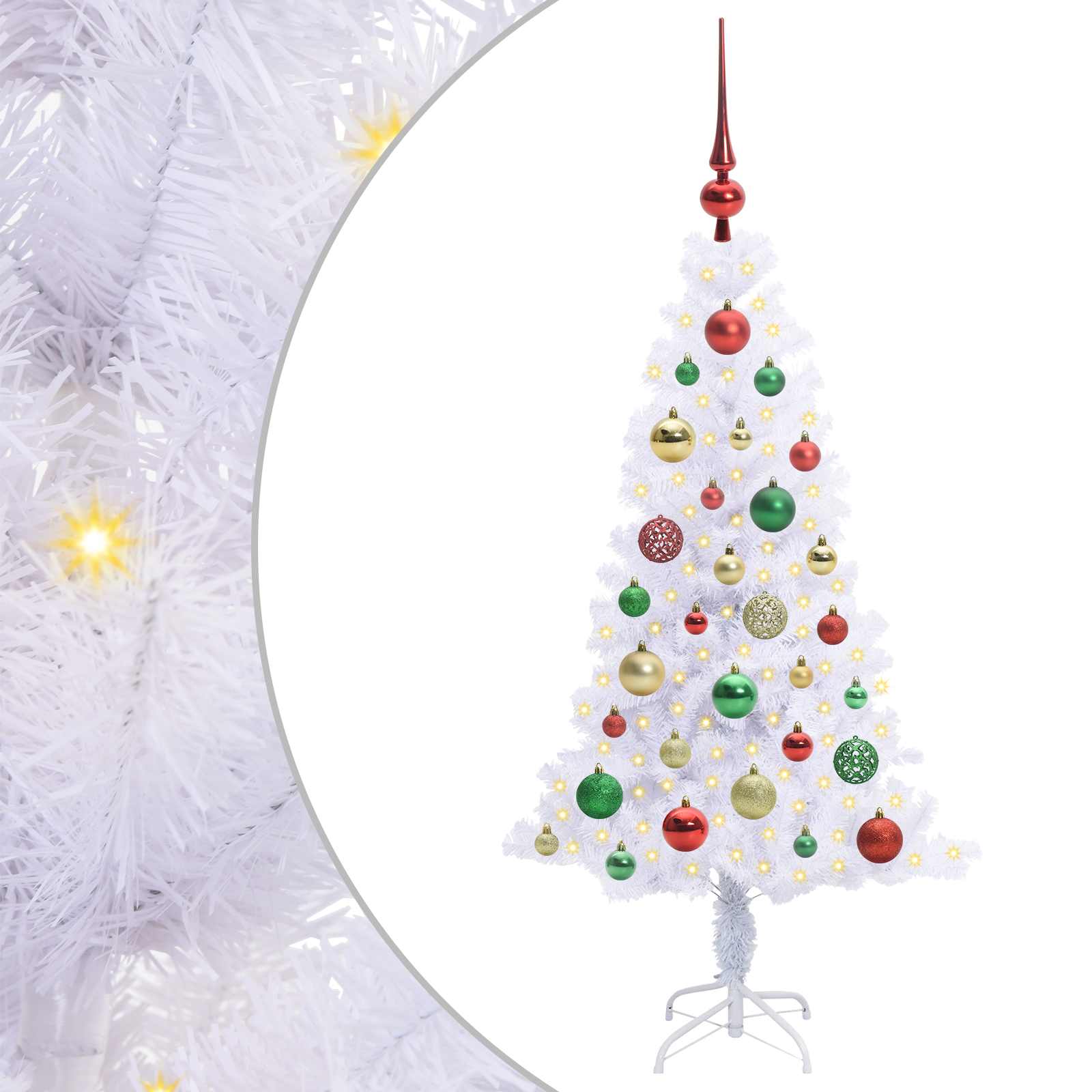 Vidaxl kunstkerstboom met 150 led wit 120 cm pvc en staal